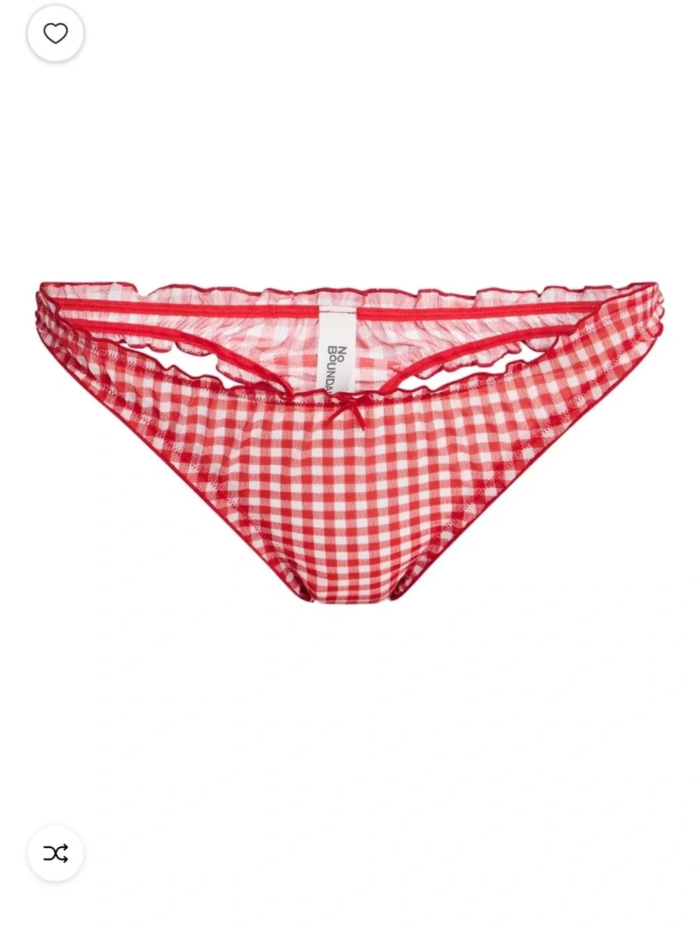 3-Pack Bikini thong- Red Gingham, White with Red Trim, Black Lace